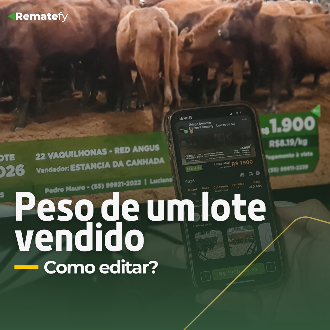 Como editar peso de um lote vendido