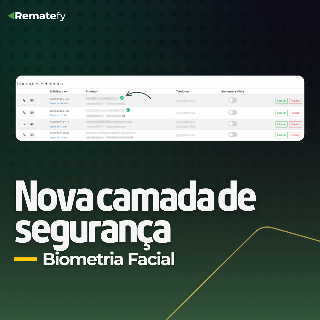 Nova camada de segurança no Rematefy: biometria facial