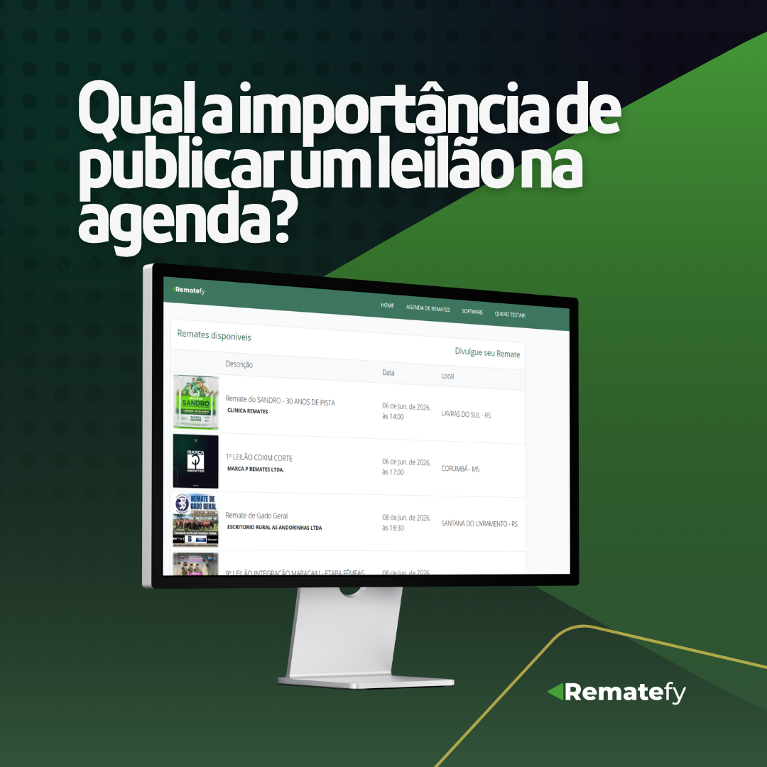 Qual a importância de publicar um leilão na agenda com antecedência?