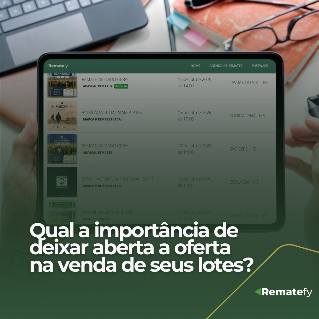Qual a importância de deixar aberta a oferta na venda de seus lotes?